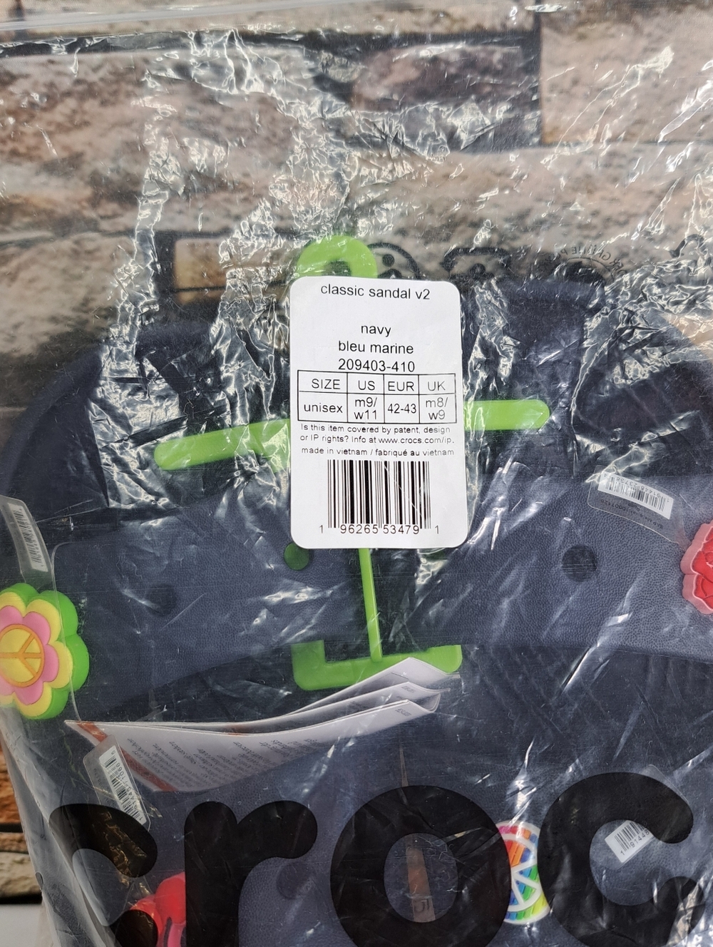 CROCS CLASSIC SLIDE SANDALS REMOVABLE JIBBITZ CHARMS UNISEX in BLEÙ MARINE NEW - Picture 11 of 16